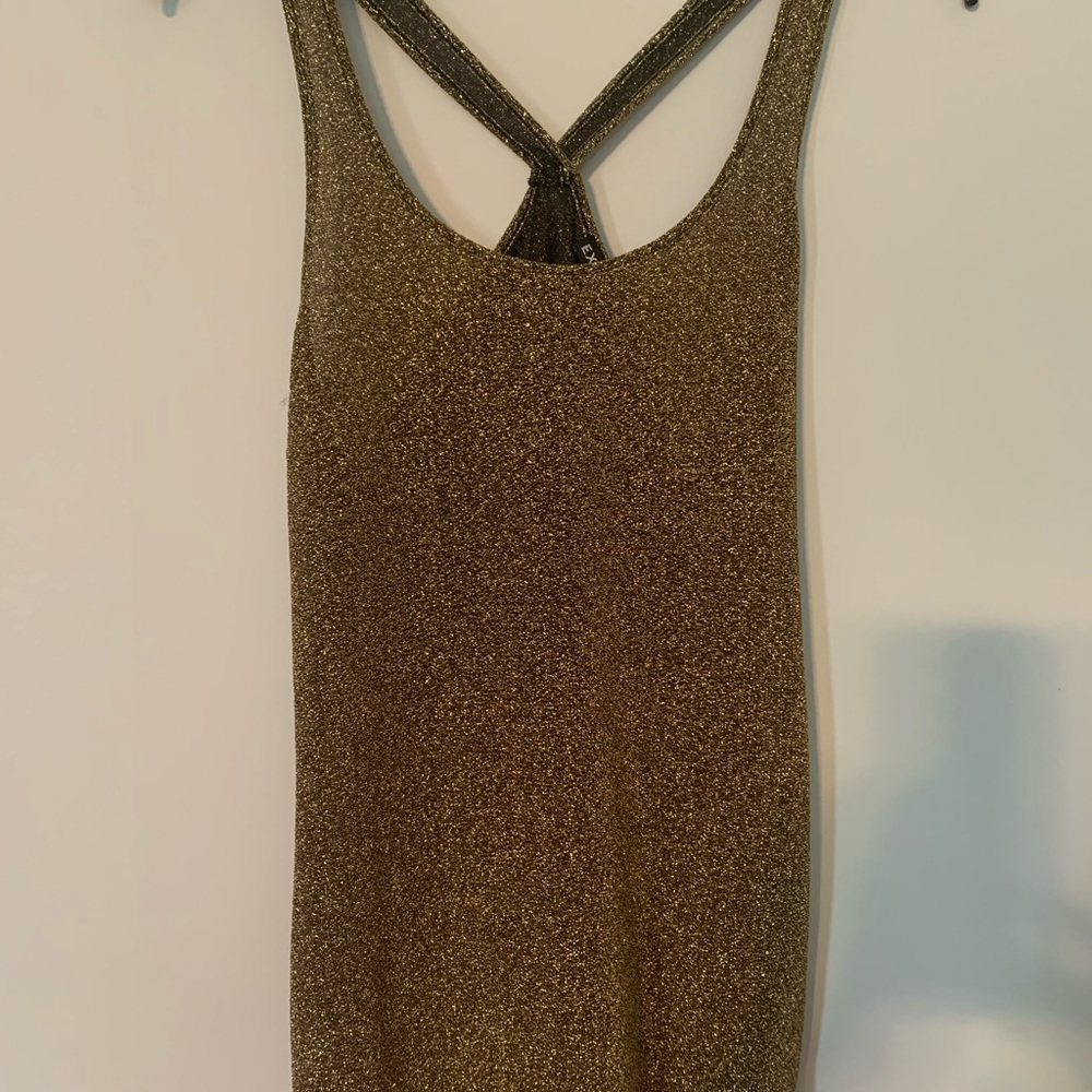 VEUC Sz Medium Express Gold shimmer gathered back classy tank/camisole.